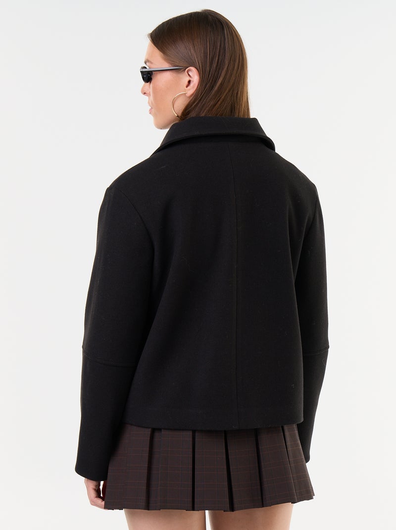 Cappotto corto effetto panno Nero - Kiabi