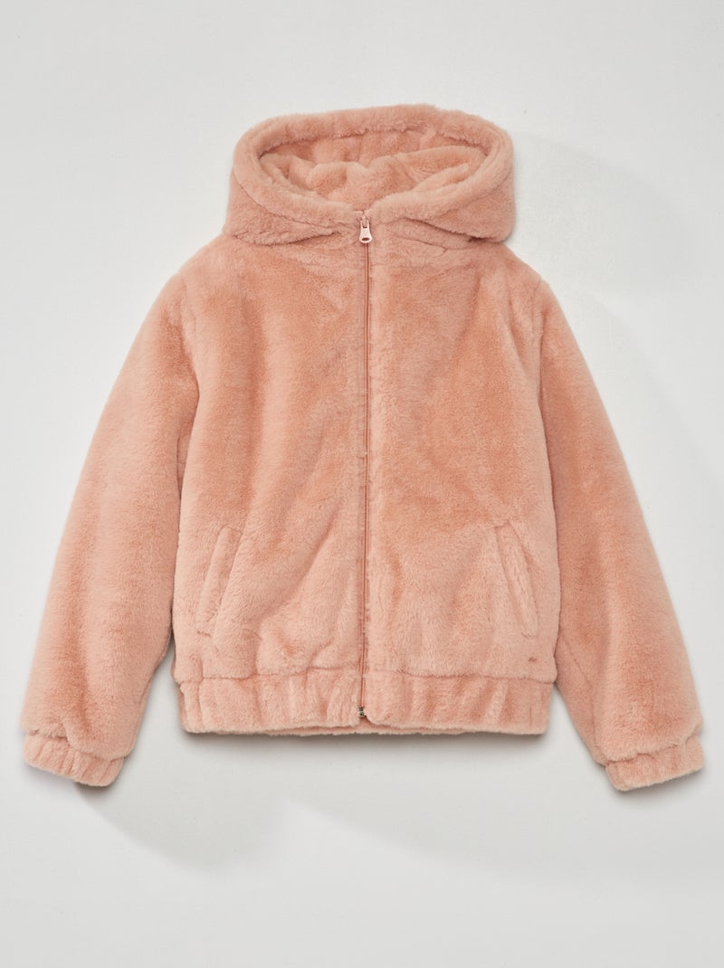Cappotto corto effetto pelliccia ROSA - Kiabi