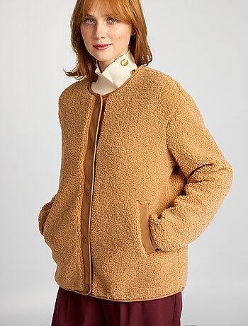 CAPPOTTO CON CAPPUCCIO E ALAMARI - Marrone / Taupe