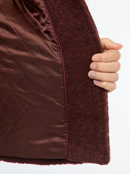 Cappotto corto in finto tessuto effetto lana con sciarpa removibile - Kiabi