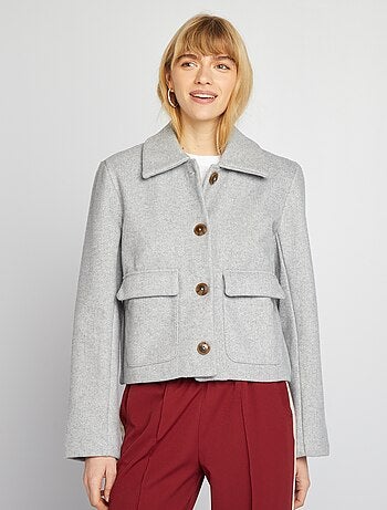Cappotto court effetto lanetta