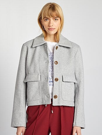 Cappotto court effetto lanetta