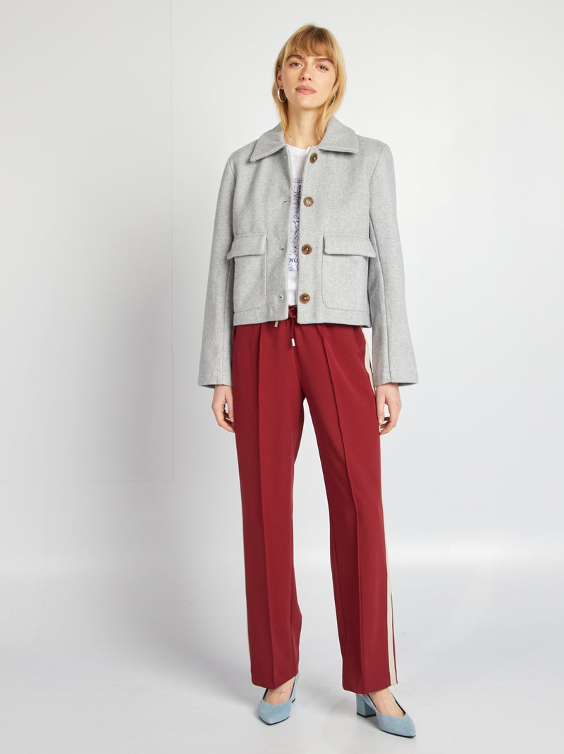 Cappotto court effetto lanetta GRIGIO - Kiabi