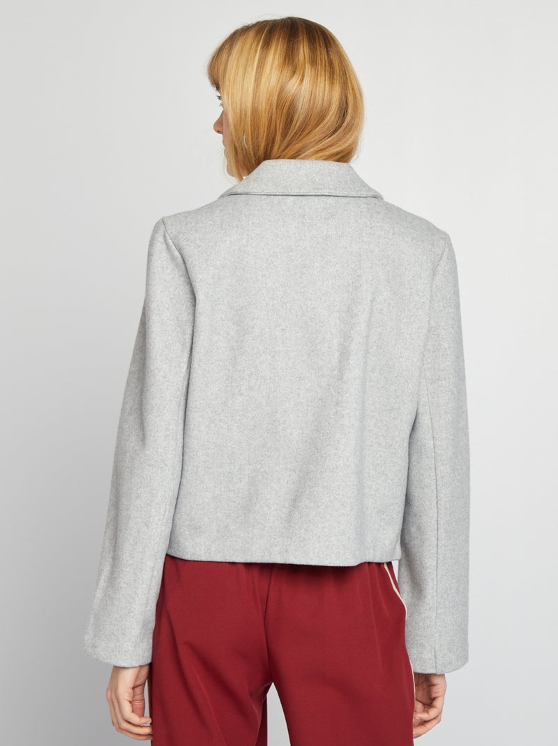 Cappotto court effetto lanetta GRIGIO - Kiabi