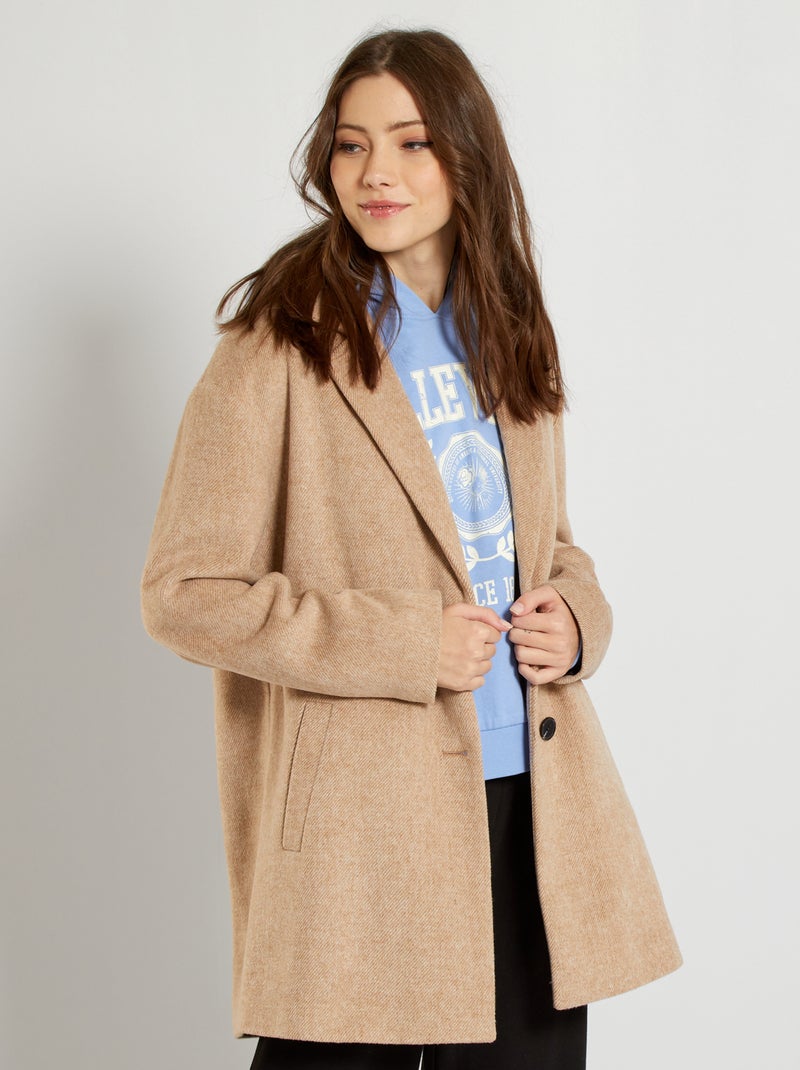 Cappotto di lunghezza media BEIGE - Kiabi
