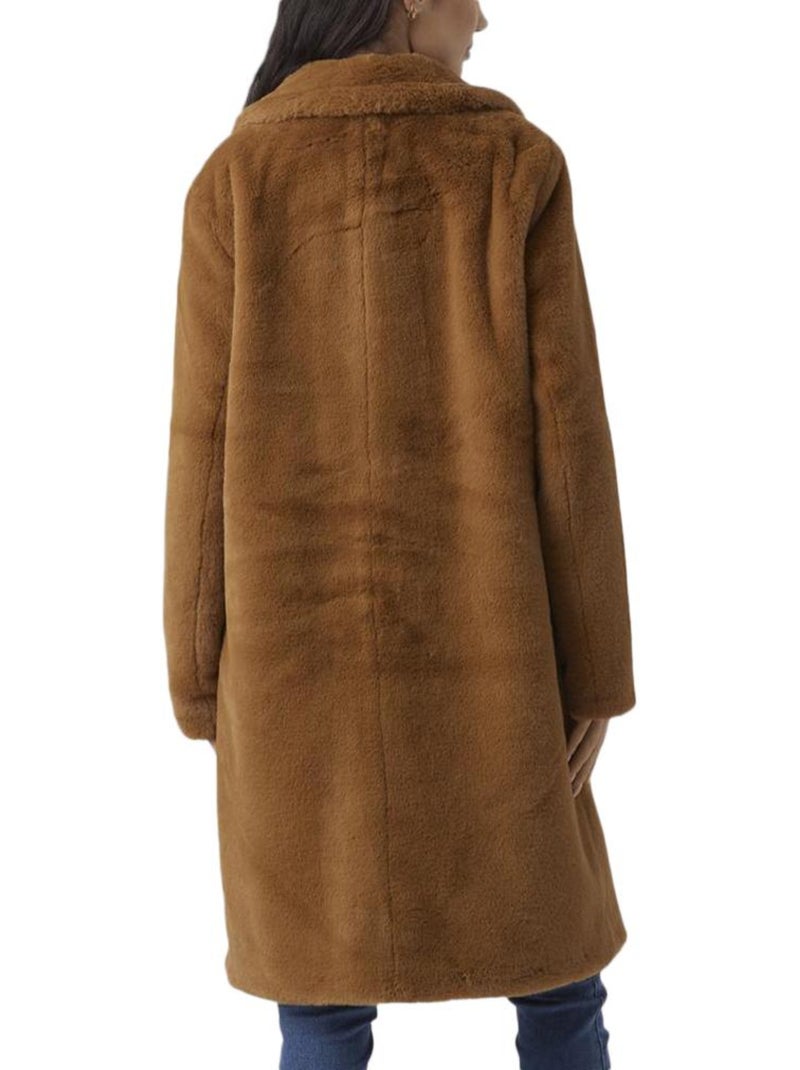 Cappotto Donna Vero Moda in Pelliccia Sintetica Marrone cappuccino - Kiabi