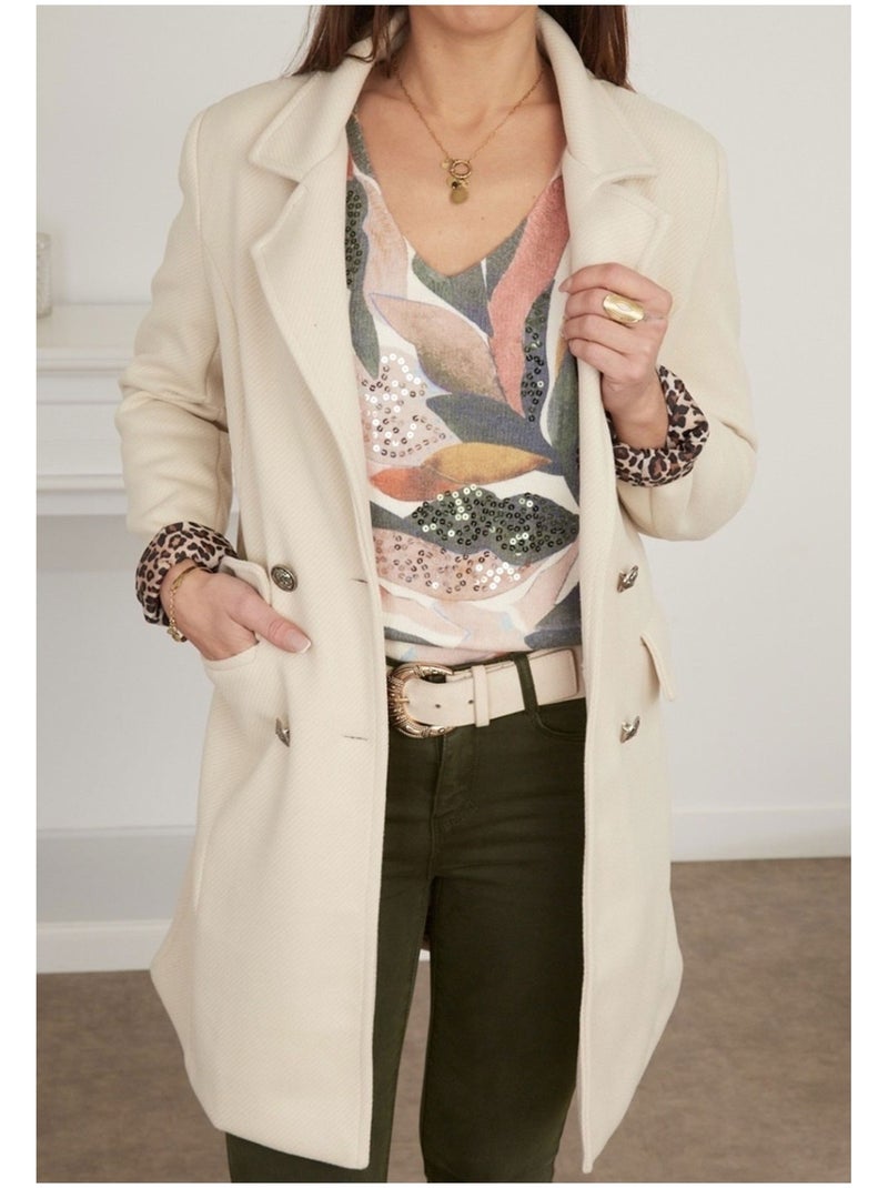 Cappotto dritto abbottonato Kebello Beige - Kiabi
