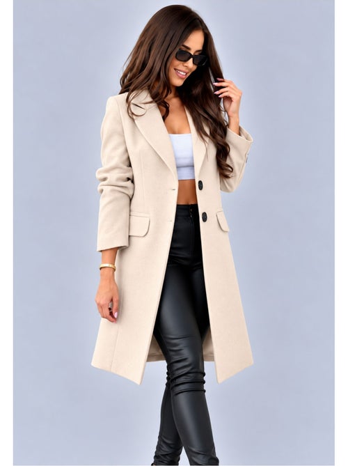 Cappotto dritto abbottonato kebello - Kiabi Cappotto dritto abbottonato kebello - Kiabi