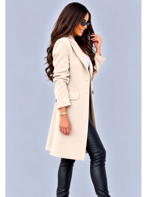 Cappotto dritto abbottonato kebello - Kiabi Cappotto dritto abbottonato kebello - Kiabi