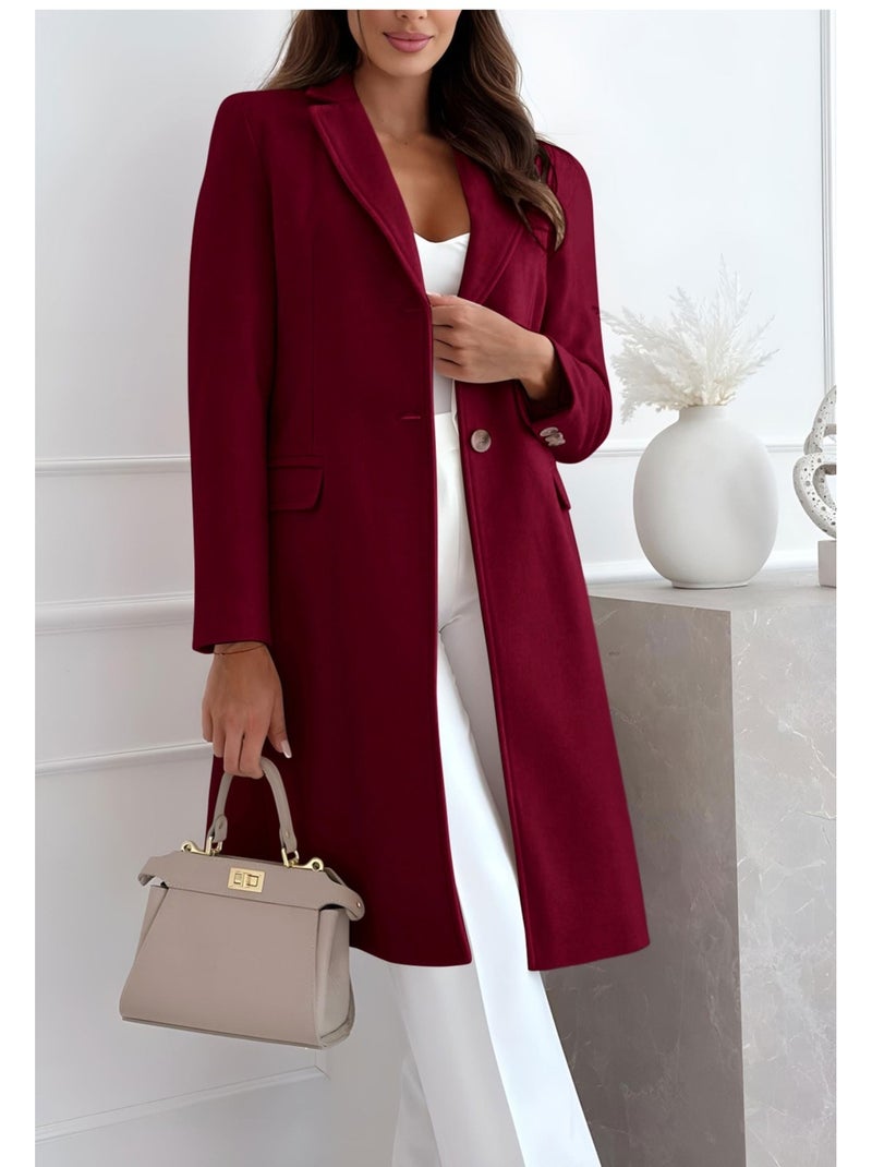Cappotto dritto abbottonato Kebello Bordeaux - Kiabi