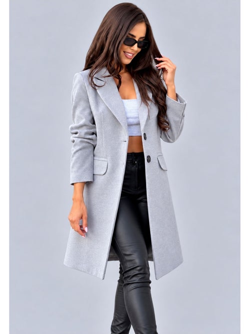 Cappotto dritto abbottonato kebello - Kiabi Cappotto dritto abbottonato kebello - Kiabi