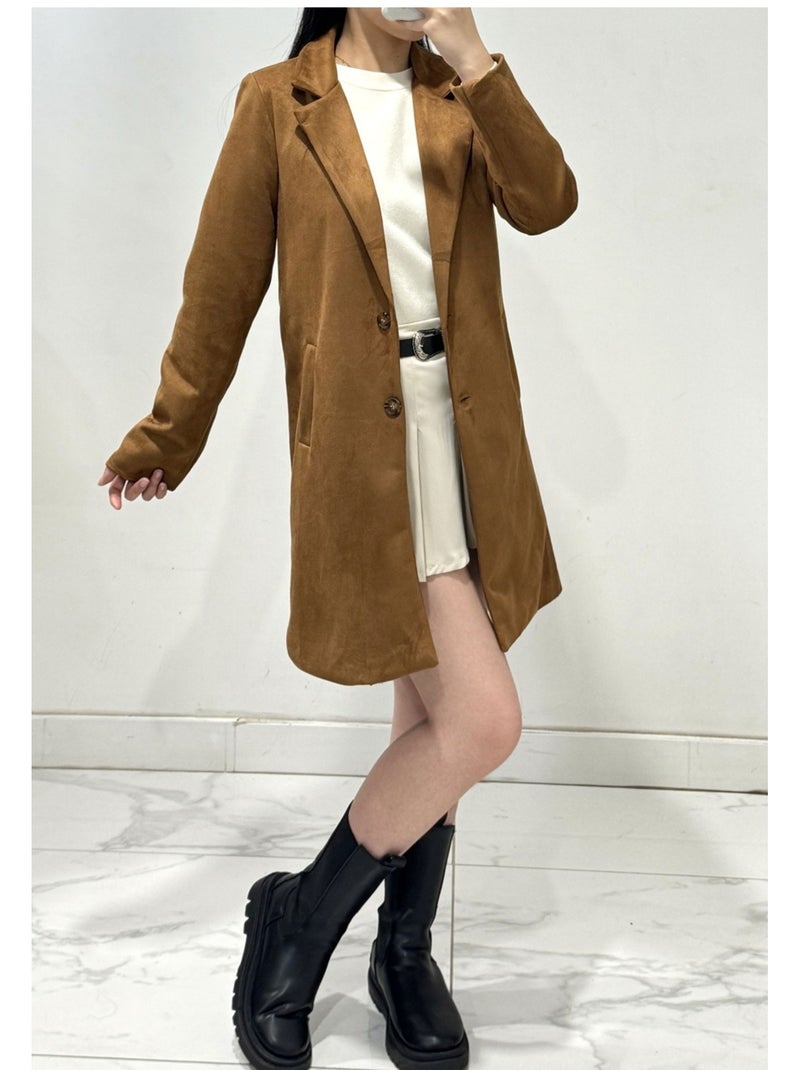 Cappotto dritto abbottonato Kebello Marrone - Kiabi