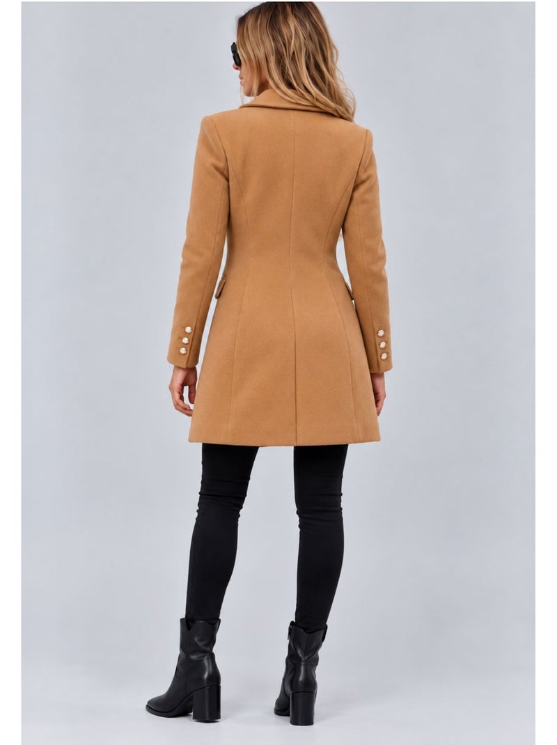Cappotto dritto abbottonato kebello Marrone - Kiabi