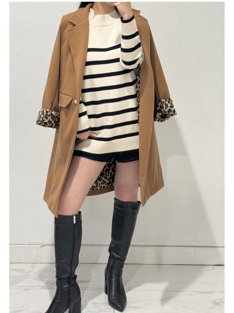 Cappotto dritto abbottonato Kebello Marrone - Kiabi
