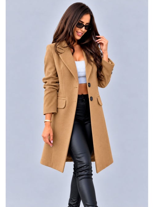 Cappotto dritto abbottonato kebello - Kiabi Cappotto dritto abbottonato kebello - Kiabi