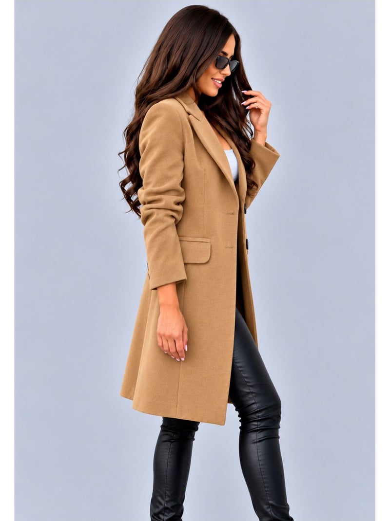 Cappotto dritto abbottonato kebello Marrone - Kiabi
