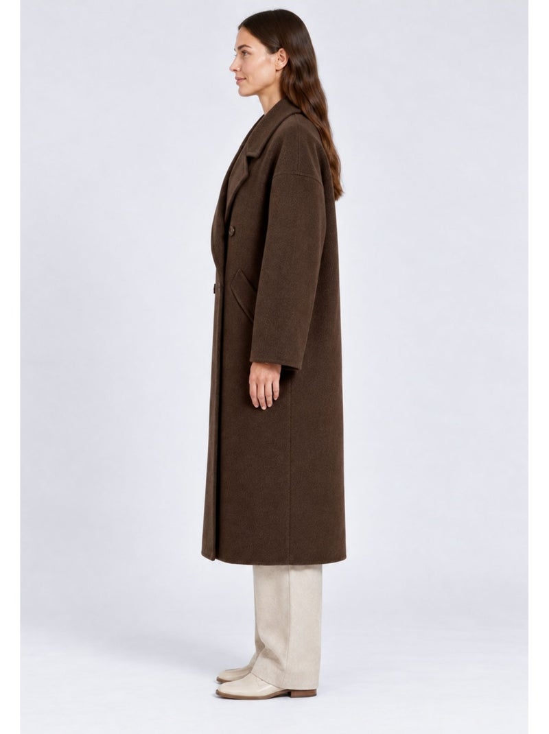 Cappotto dritto abbottonato kebello Marrone - Kiabi