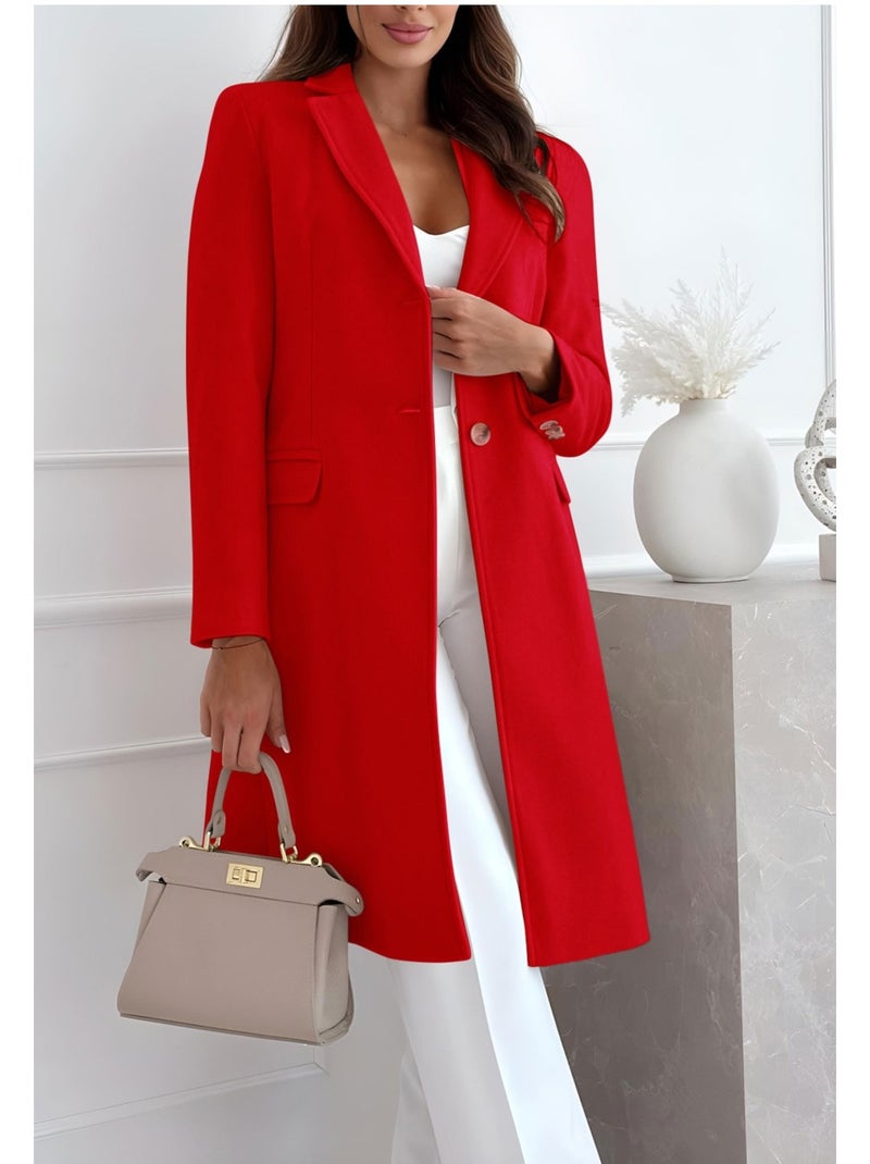 Cappotto dritto abbottonato Kebello Rosso - Kiabi