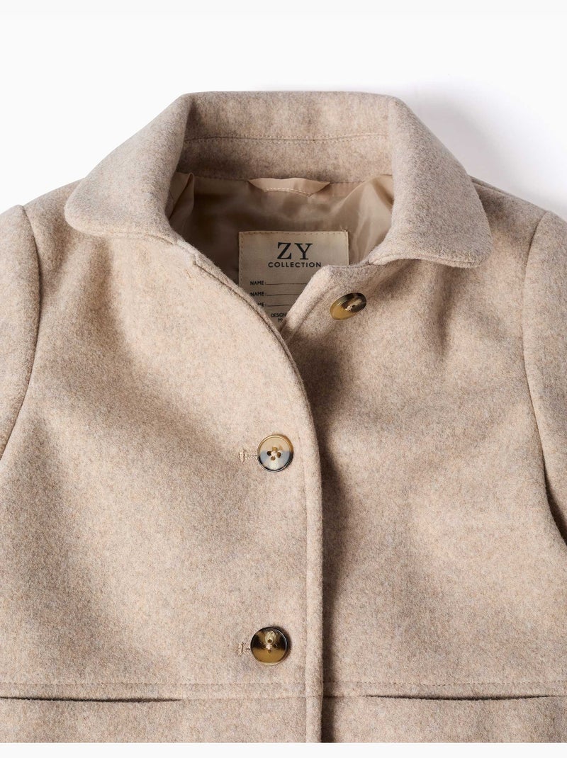 Cappotto effetto lana con fodera b&s Beige chiaro - Kiabi