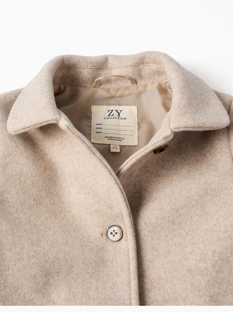Cappotto effetto lana con fodera b&s Beige chiaro - Kiabi