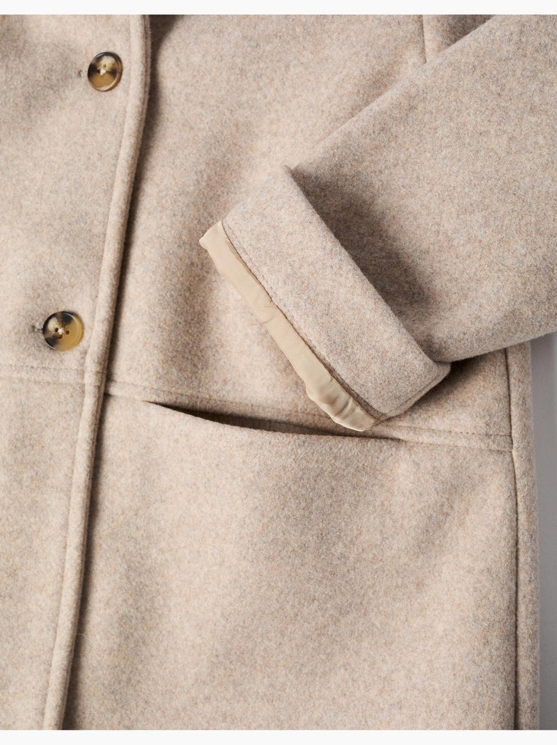 Cappotto effetto lana con fodera b&s Beige chiaro - Kiabi