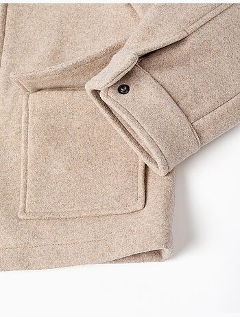 Cappotto effetto lana con zip e tasche con patta 'b&s'