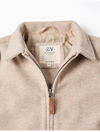 Cappotto effetto lana con zip e tasche con patta 'b&s'