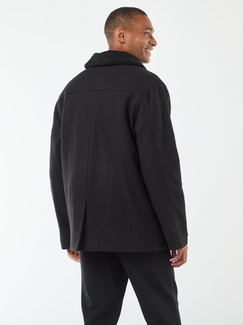 Cappotto effetto lana Nero - Kiabi