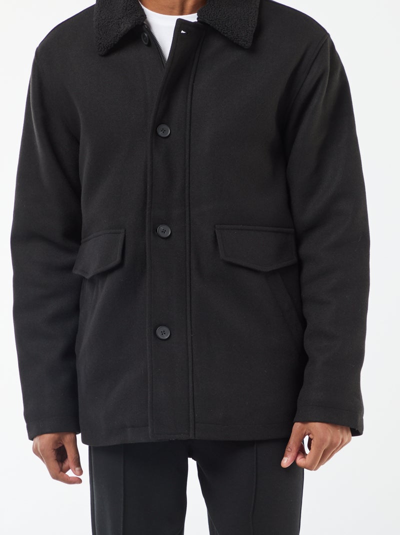 Cappotto effetto lana Nero - Kiabi