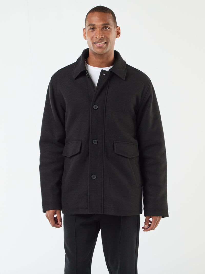 Cappotto effetto lana Nero - Kiabi