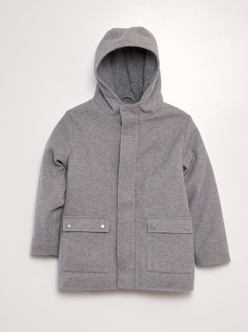 Cappotto effetto lanetta GRIGIO - Kiabi