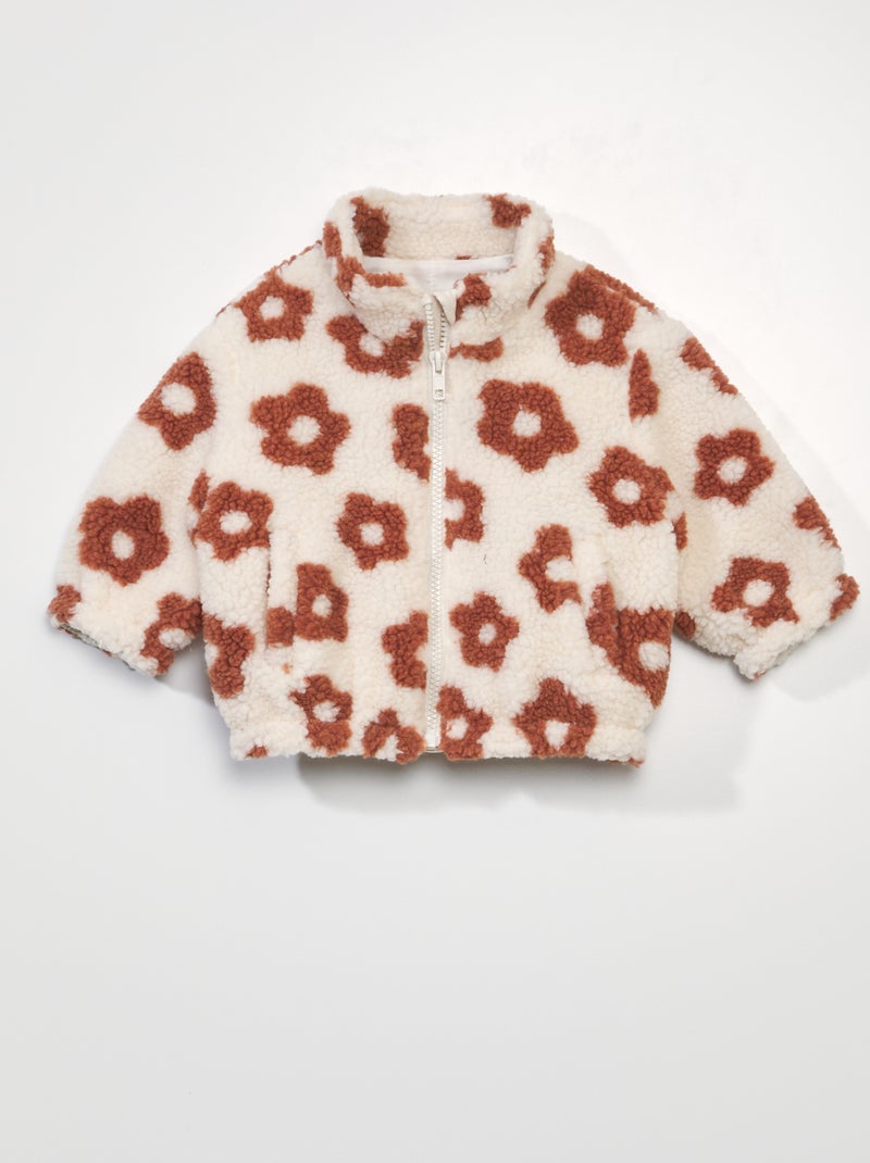 Cappotto effetto montone in maglia bouclette BEIGE - Kiabi
