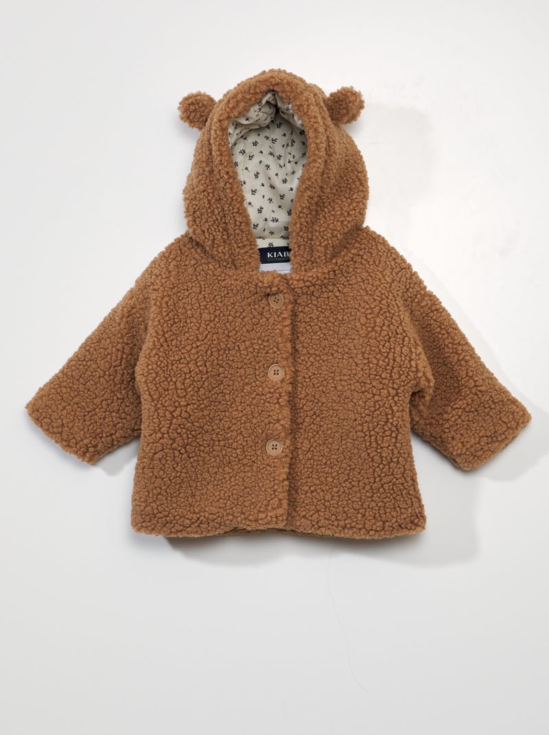 Cappotto effetto montone Marrone - Kiabi