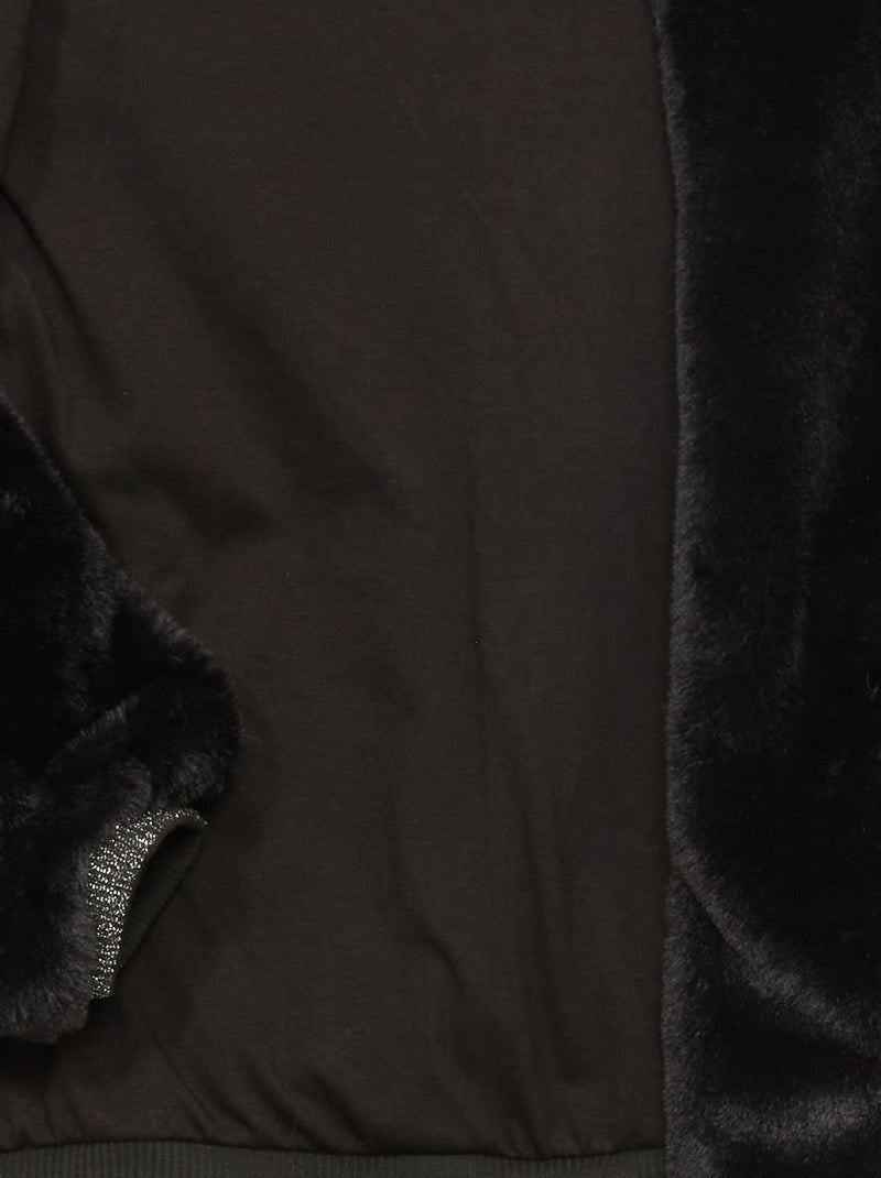 Cappotto effetto pelliccia nero - Kiabi