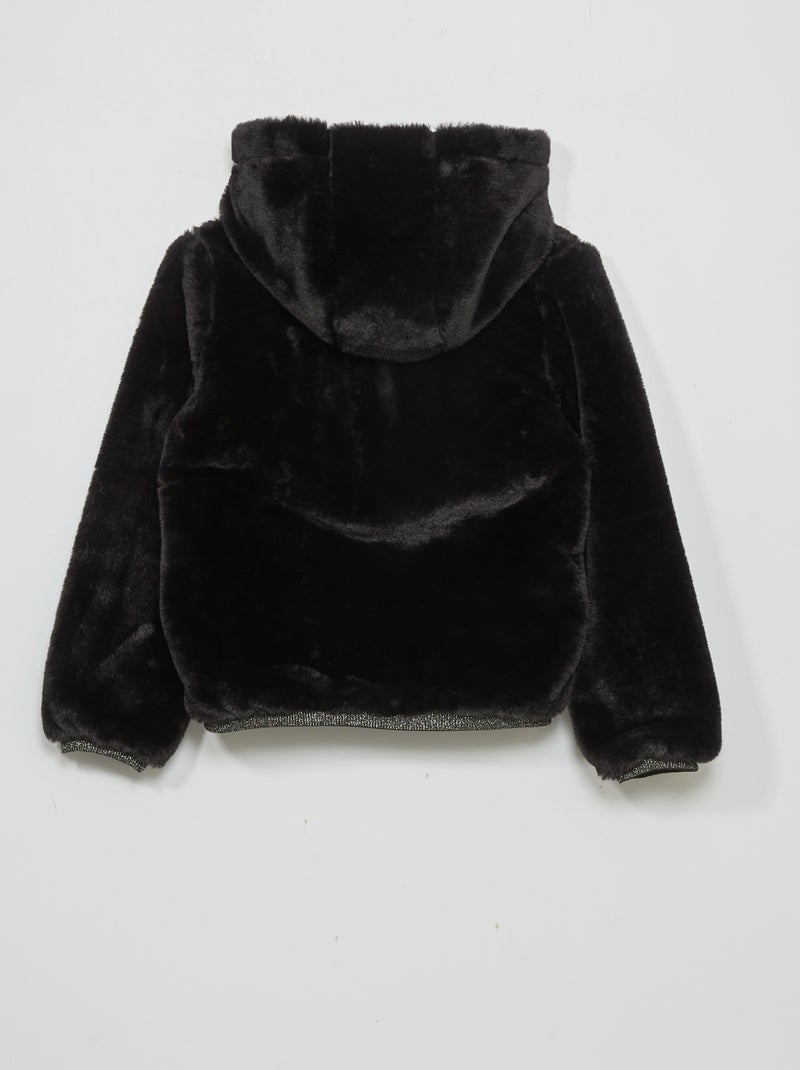 Cappotto effetto pelliccia nero - Kiabi