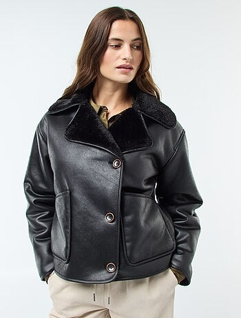Cappotto foderato stile aviatore