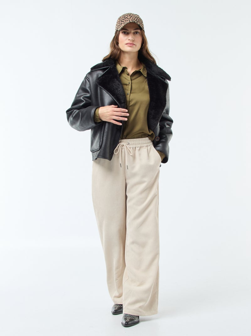 Cappotto foderato stile aviatore Nero - Kiabi