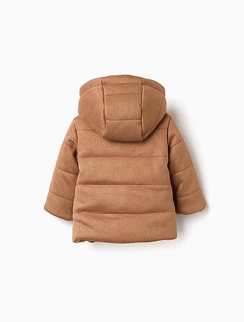 Cappotto imbottito con cappuccio e fodera morbida