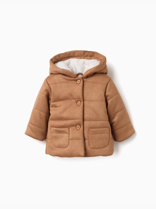 Cappotto imbottito con cappuccio e fodera morbida - Kiabi