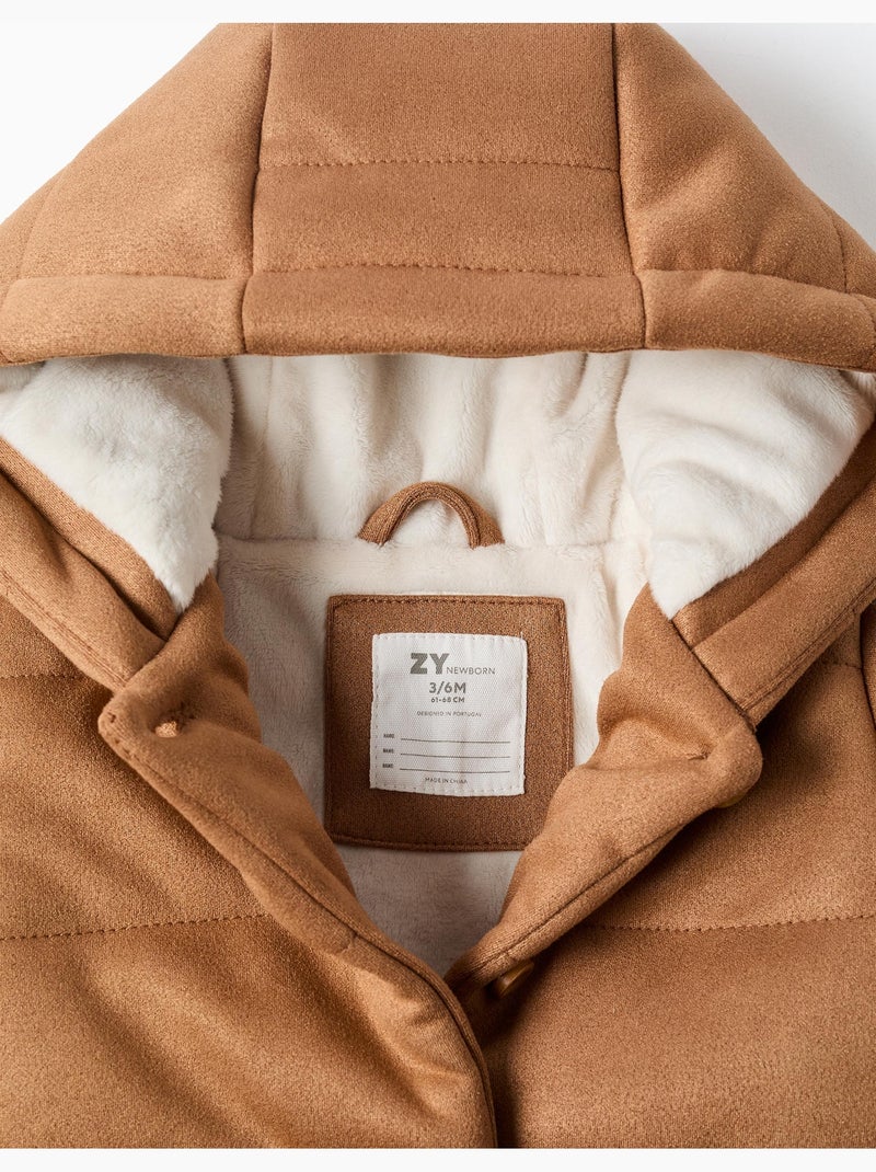 Cappotto imbottito con cappuccio e fodera morbida Beige - Kiabi
