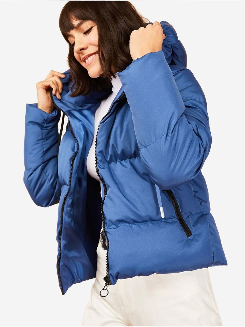 Cappotto imbottito con cappuccio lucci Blu cobalto - Kiabi