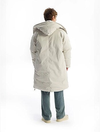 Cappotto imbottito spesso con cappuccio, zip e tasche giesto