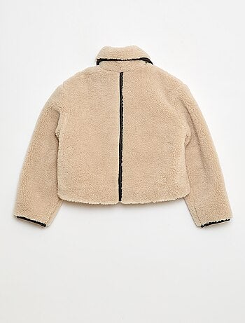 Cappotto in ecopelliccia con apertura a pressione