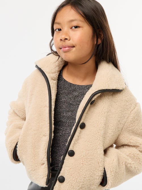 Cappotto in ecopelliccia con apertura a pressione - Kiabi