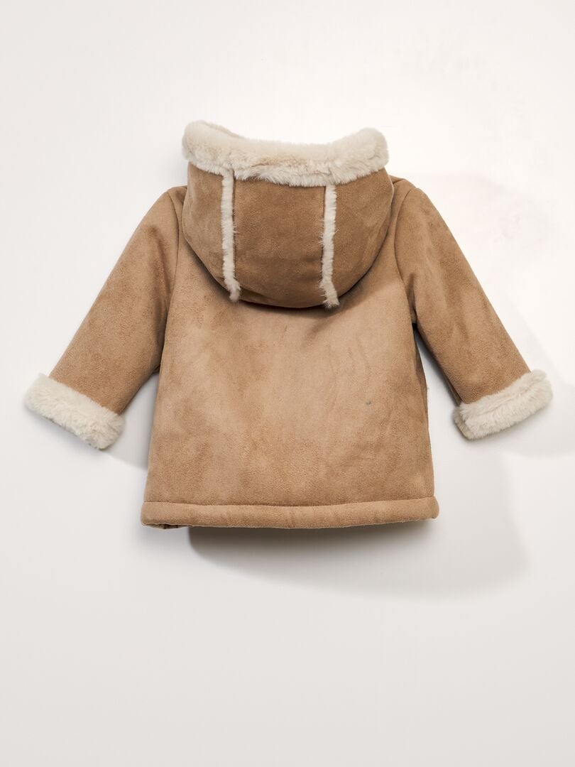 Cappotto in finto camoscio MARRONE - Kiabi