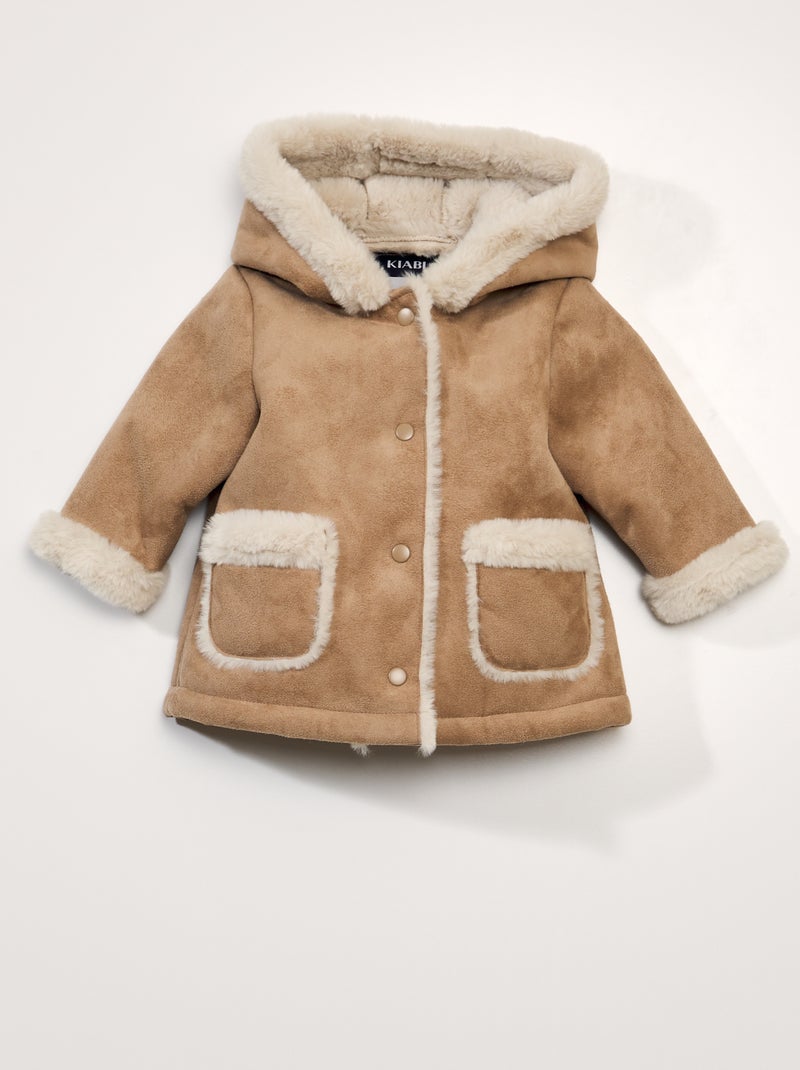 Cappotto in finto camoscio MARRONE - Kiabi
