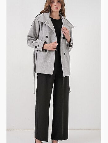 Cappotto in gabardine testurizzata con bottoni bdart