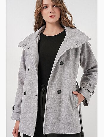 Cappotto in gabardine testurizzata con bottoni bdart