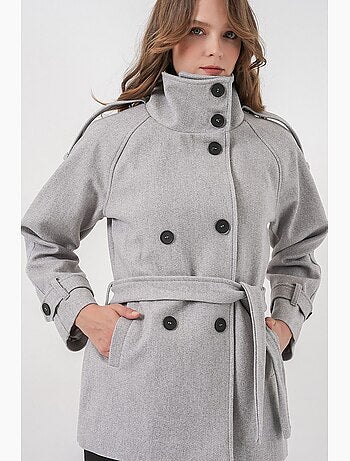 Cappotto in gabardine testurizzata con bottoni bdart