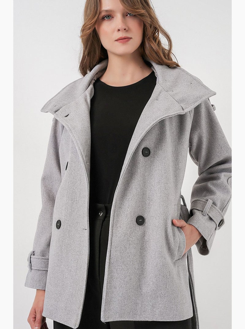 Cappotto in gabardine testurizzata con bottoni bdart Grigio chiaro - Kiabi